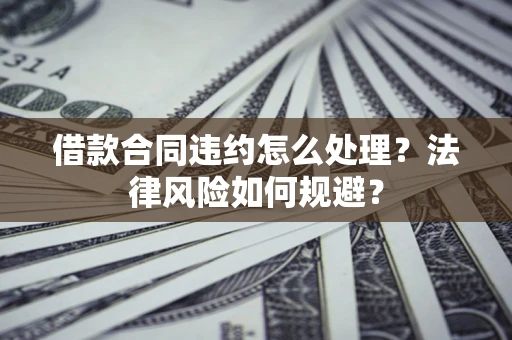 武汉借款合同违约怎么处理？法律风险如何规避？