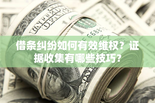 武汉借条纠纷如何有效维权？证据收集有哪些技巧？