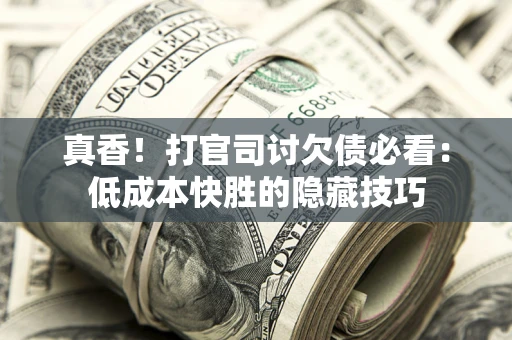 武汉真香！打官司讨欠债必看：低成本快胜的隐藏技巧