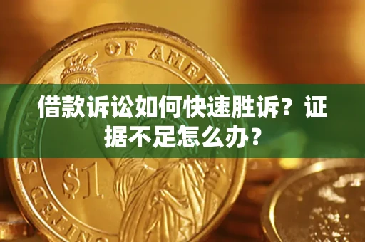 武汉借款诉讼如何快速胜诉？证据不足怎么办？